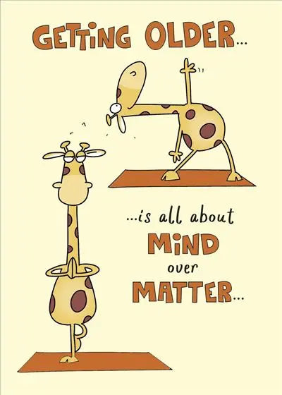 Birthday Humour Card - Giggles, Giraffe Yoga UK Greetings