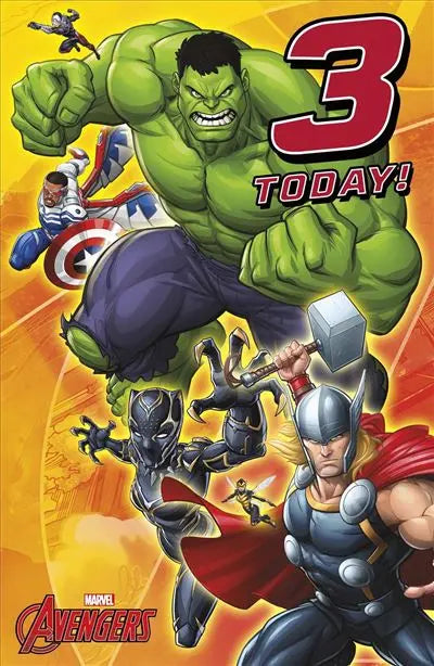 Birthday Card - Age 3rd, Avengers UK Greetings