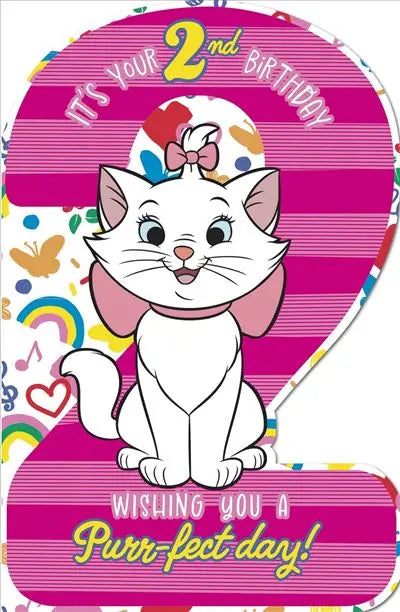 Birthday Card - Age 2nd, Aristocats Marie UK Greetings