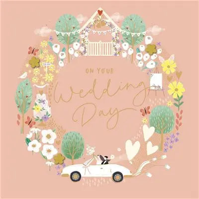 Wedding Card - Illustrative Wedding Scene UK Greetings