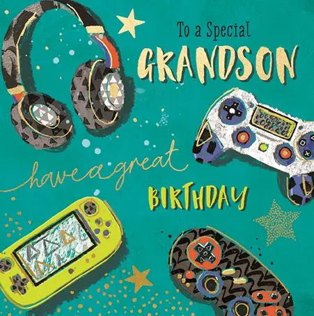 Birthday Card - Grandson, Gaming Ling Design