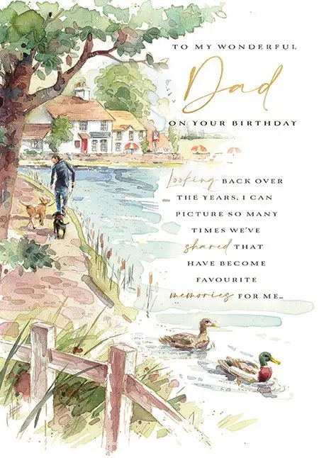 Birthday Card - Dad, Stroll Along The River Ling Design