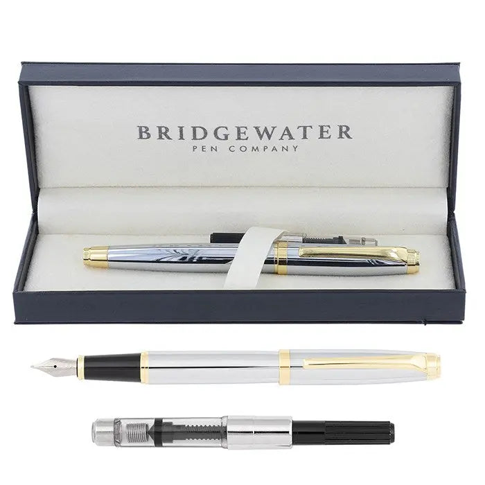 Bridgewater Chester Chrome & Gold Fountain Pen Joe Davies