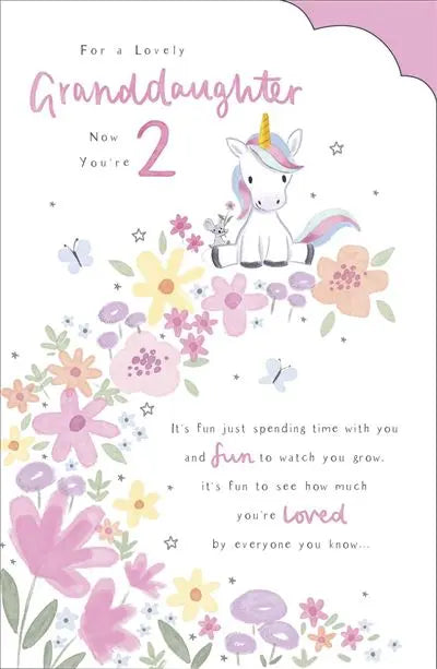 Age 2nd Birthday Card - Granddaughter UK Greetings