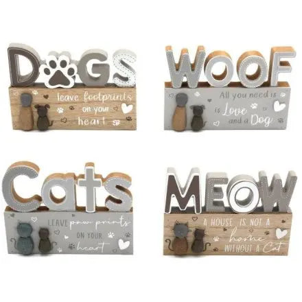 Cat & Dog Pebble Sign Gainsborough Giftware