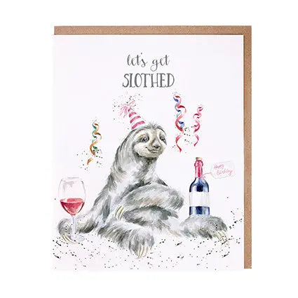 Wrendale Card - Let'S Get Slothed Wrendale