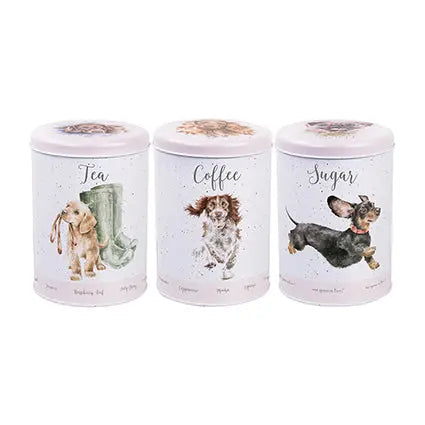 Wrendale - Tea Coffee Sugar Canisters, A Dog's Life Wrendale
