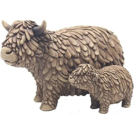 Hughie Highland Cow & Calf Large Gainsborough Giftware