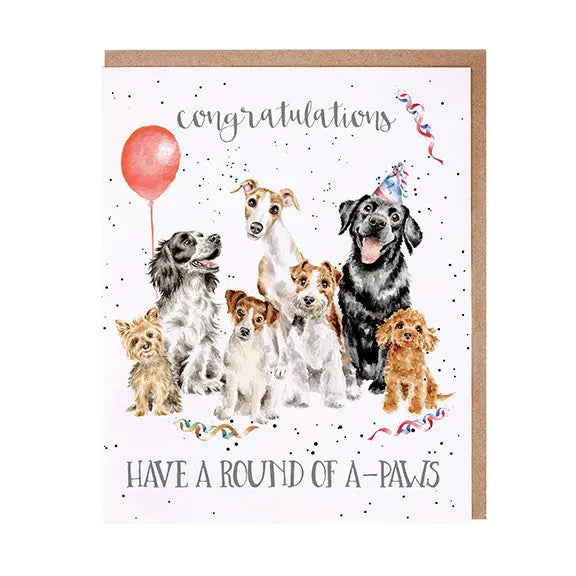 Wrendale Card - Round Of A-Paws Wrendale
