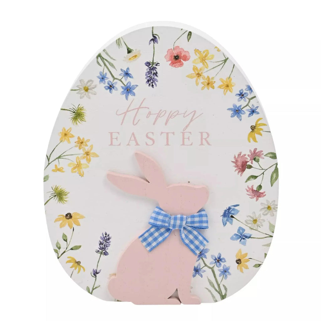 Happy Easter Egg Shaped Mantle Plaque Widdop & Co