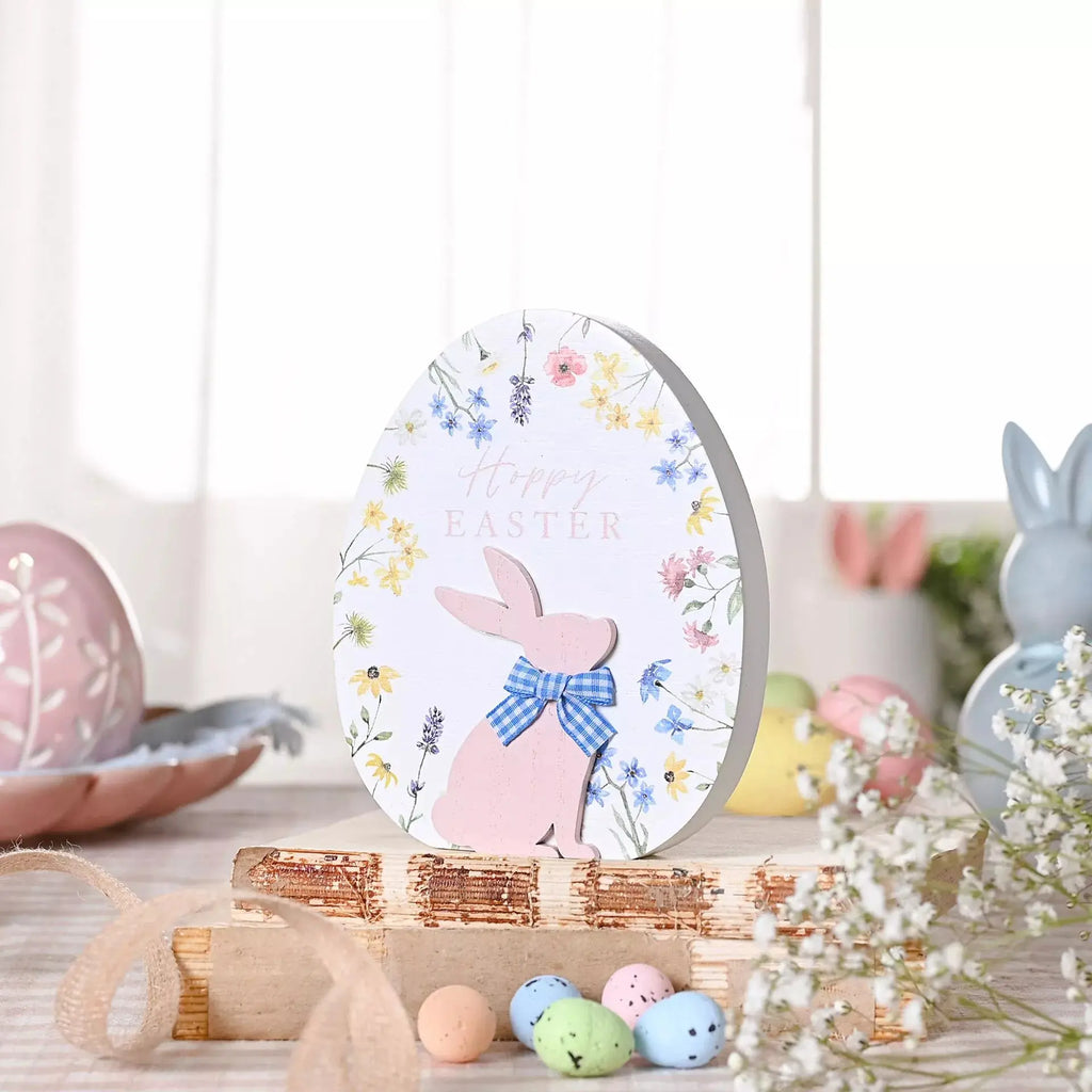 Happy Easter Egg Shaped Mantle Plaque Widdop & Co