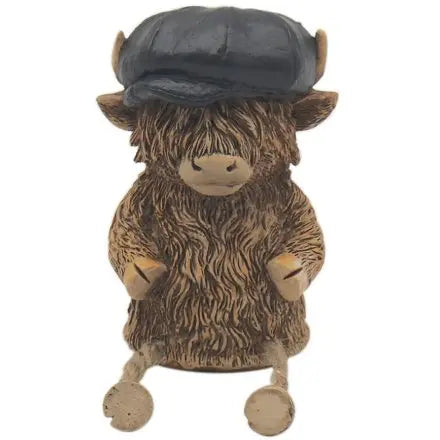 Highland Cow With Flat Cap Ornament Gainsborough Giftware