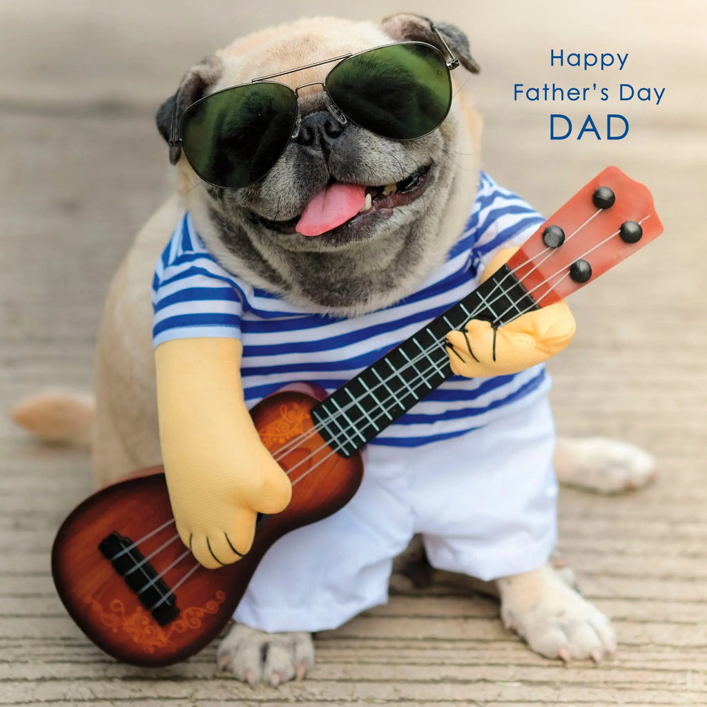 Father's Day - Pug With Guitar UK Greetings