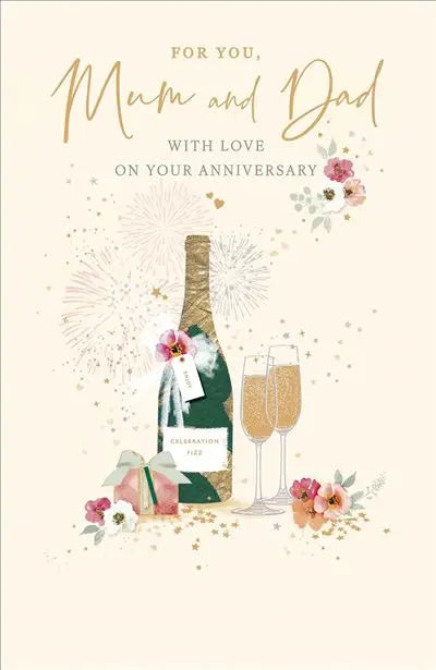 Anniversary Card - Mum & Dad, Champagne UK Greetings