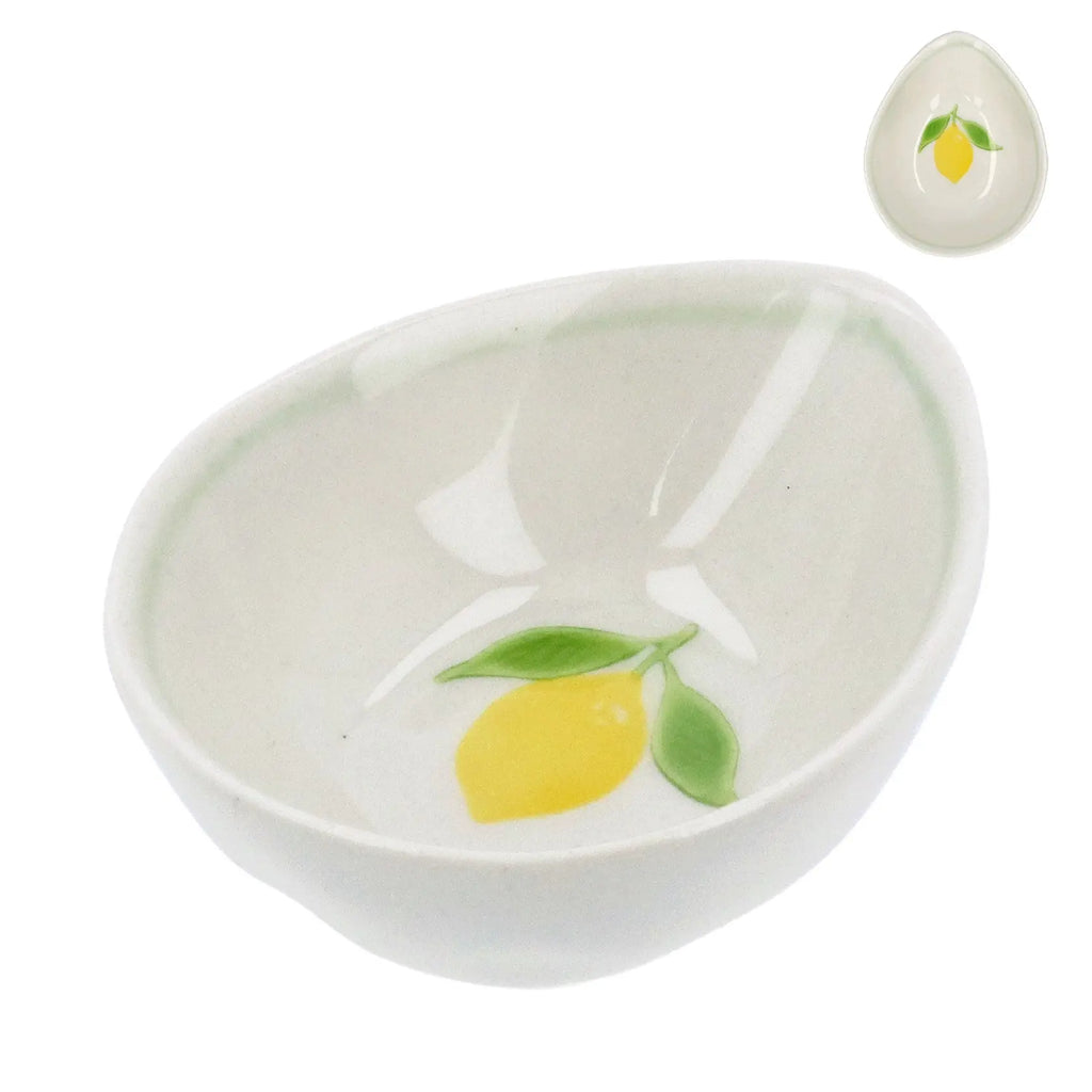 Lemon Stoneware Oval Bowl Gisela Graham