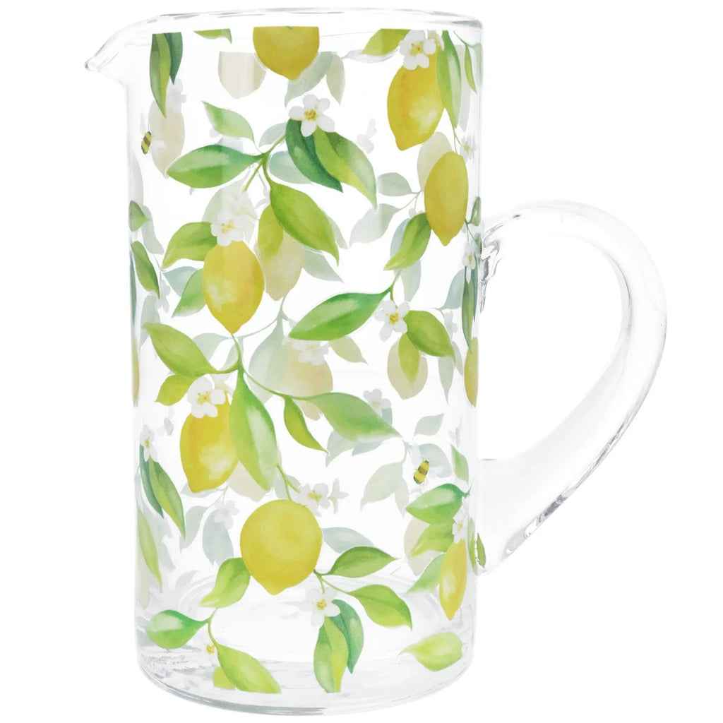 Lemon Printed Glass Water Jug Gisela Graham