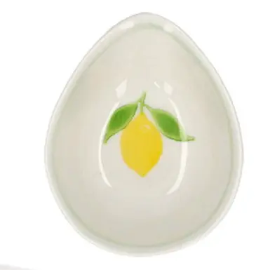 Lemon Stoneware Oval Bowl Gisela Graham