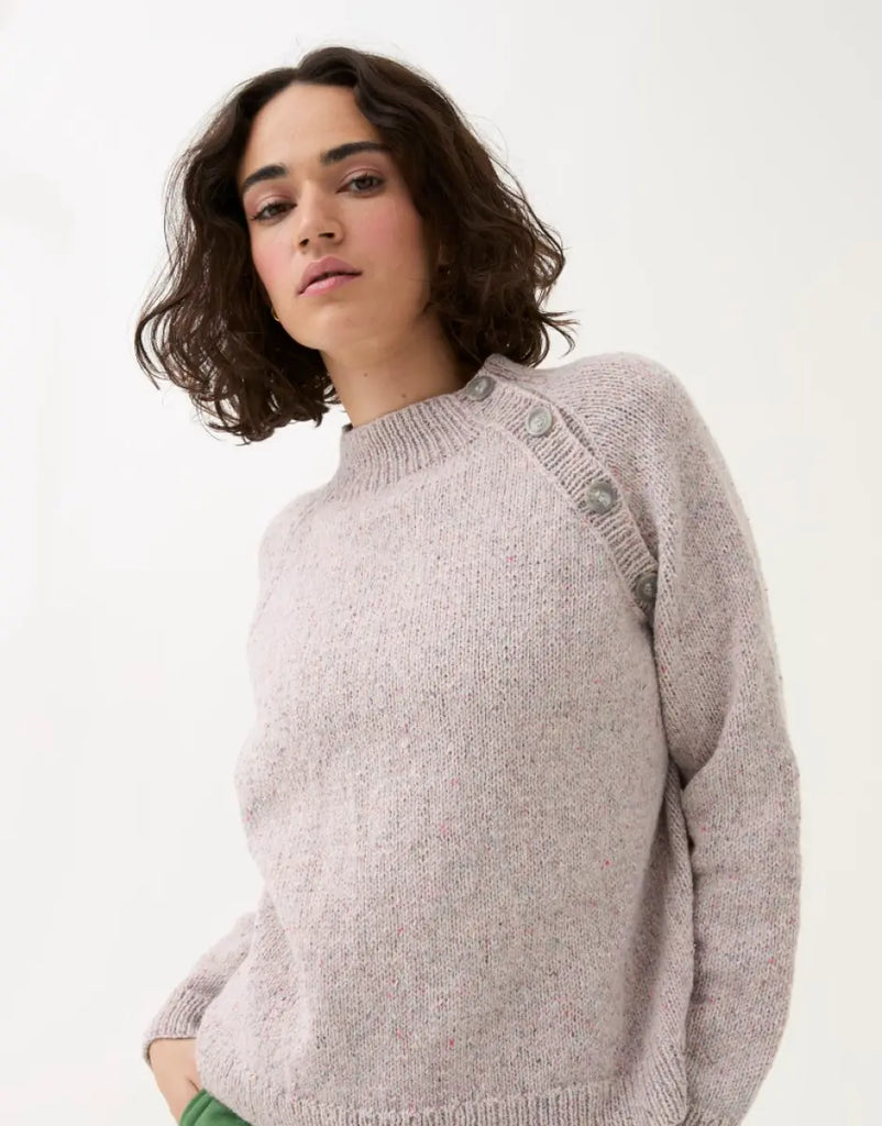 Sirdar - Buttoned Raglan Jumper in Loveful Recyled Tweed DK - Knitting Pattern 10781 Sirdar Yarns