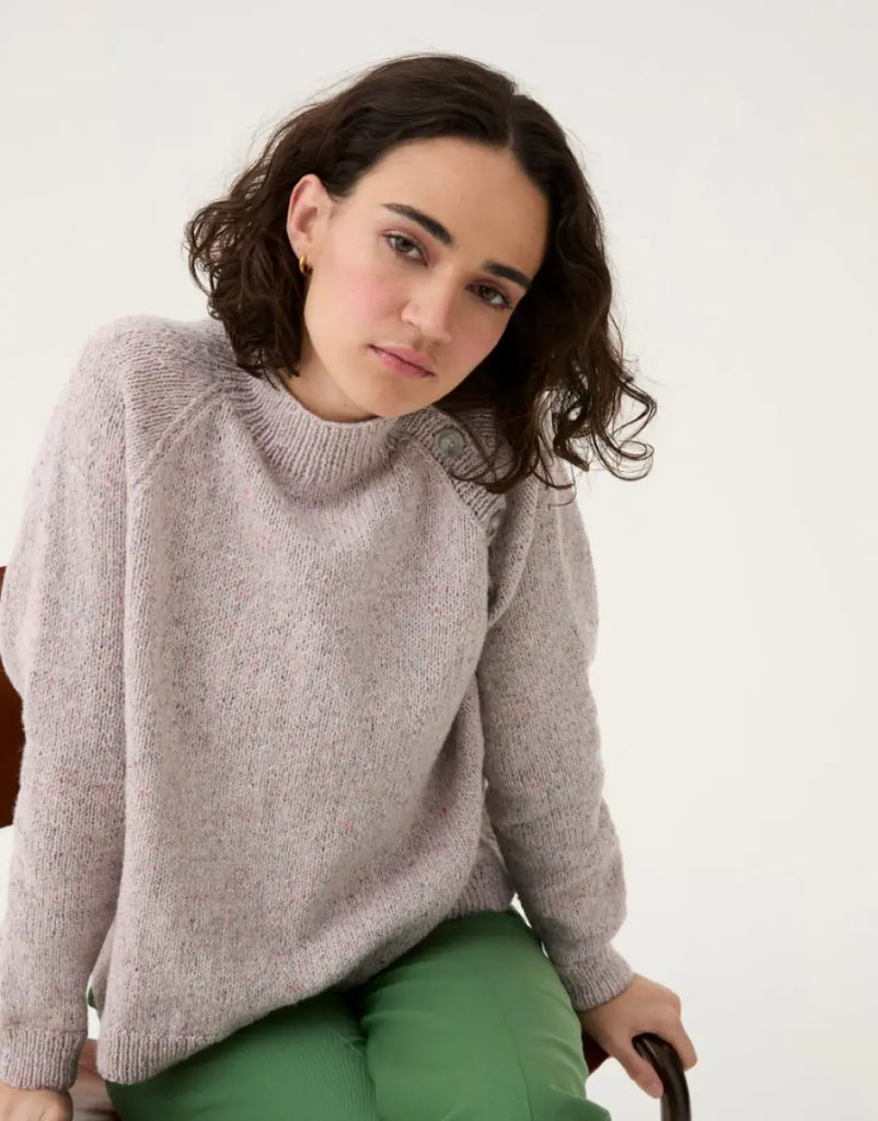 Sirdar - Buttoned Raglan Jumper in Loveful Recyled Tweed DK - Knitting Pattern 10781 Sirdar Yarns
