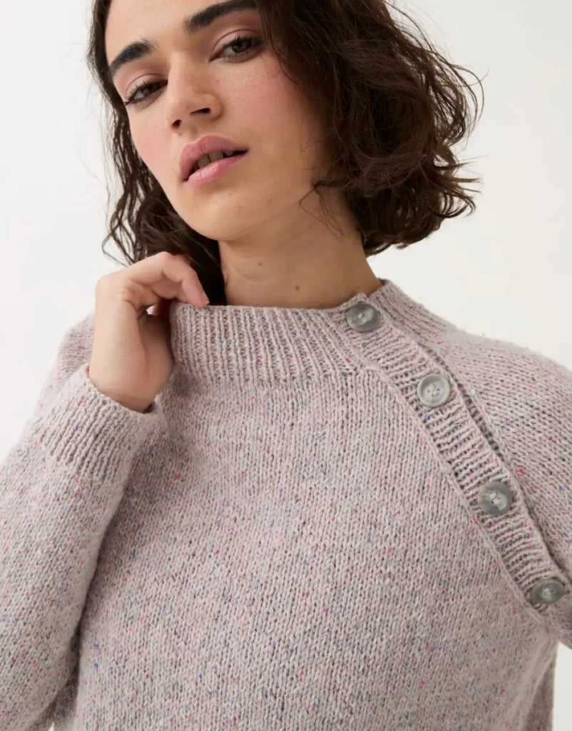 Sirdar - Buttoned Raglan Jumper in Loveful Recyled Tweed DK - Knitting Pattern 10781 Sirdar Yarns
