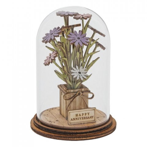 Kloche Wood Figurine - Happy Anniversary - Forget Me Not 247