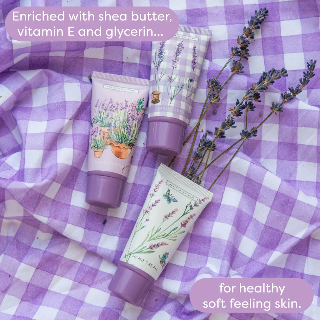 English Lavender Hand Cream Trio Heathcote & Ivory