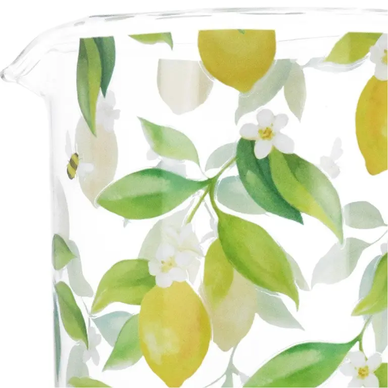 Lemon Printed Glass Water Jug Gisela Graham