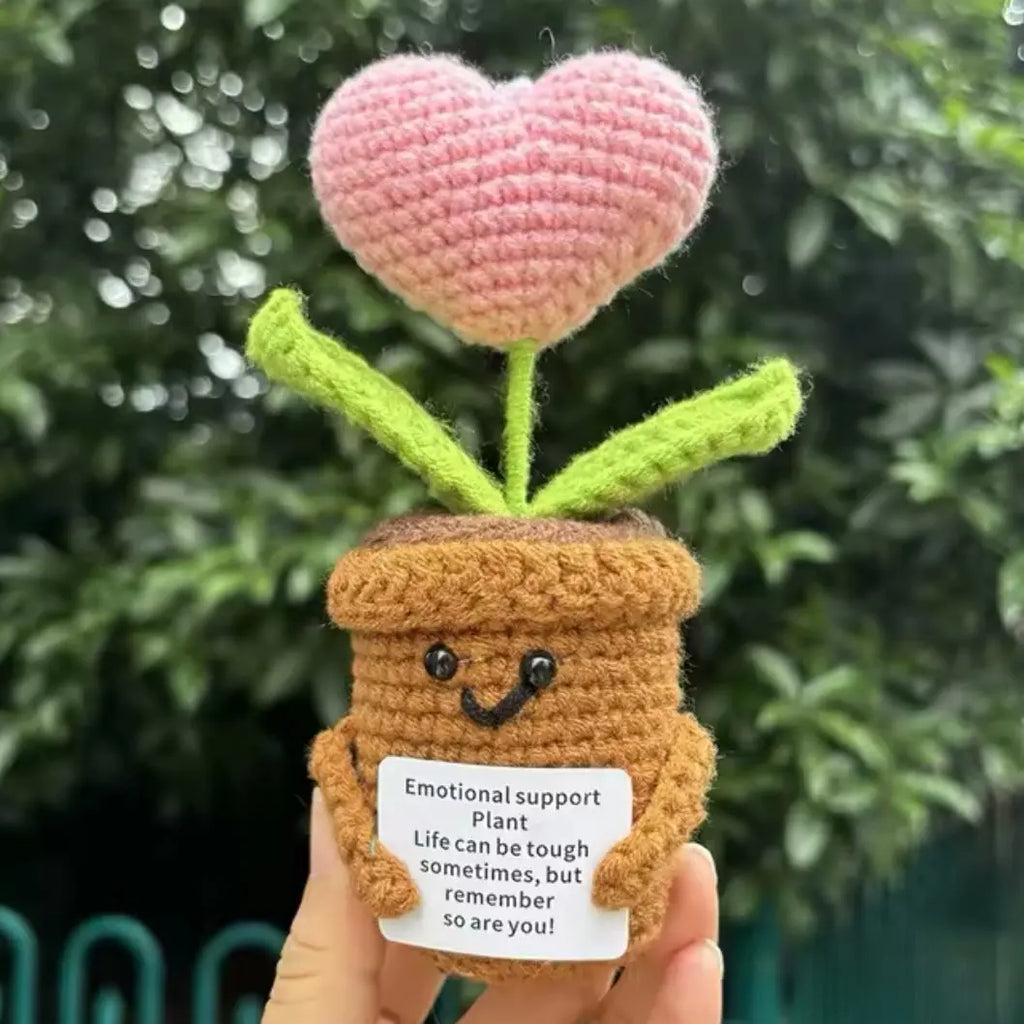 Crochet Pals - Pink Heart Emotional Support Plant Forget Me Not 247