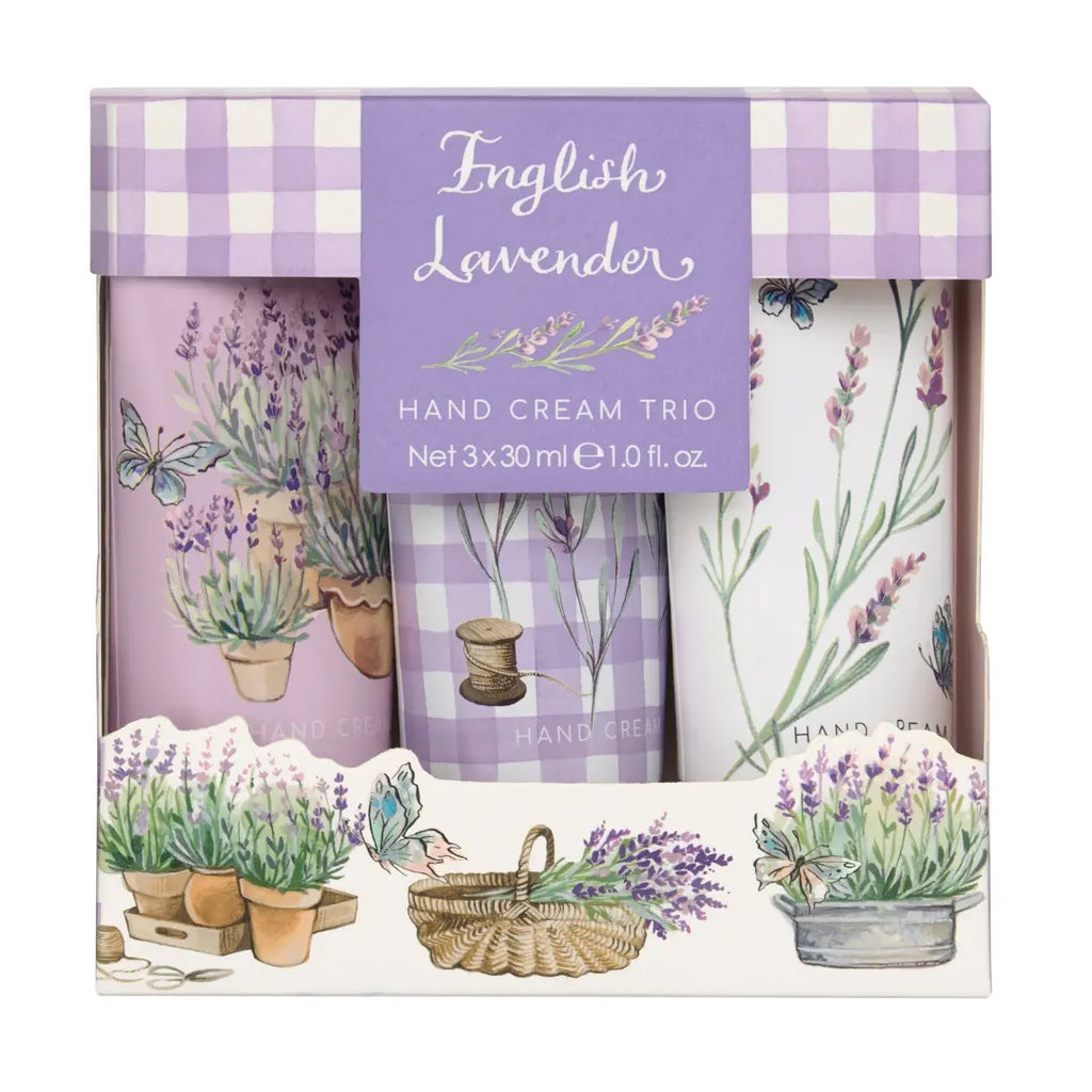 English Lavender Hand Cream Trio Heathcote & Ivory