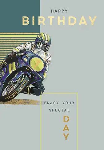 Male Birthday Card - Locksbrook, Moterbike Ling Design