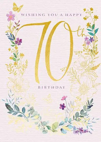 Birthday Card - Age 70, Jardin Ling Design