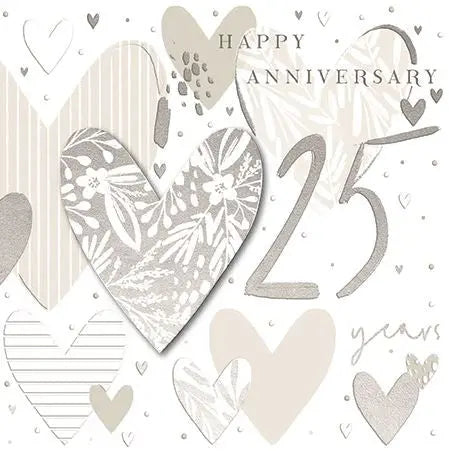 Anniversary Card - Silver 25th, Happy 25 Years Ling Design