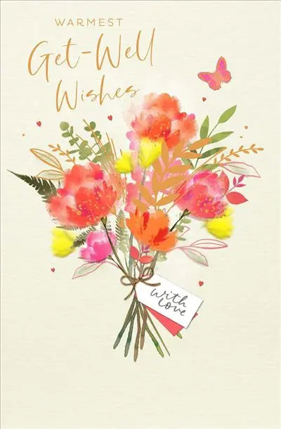 Get Well Card - Floral Wishes UK Greetings