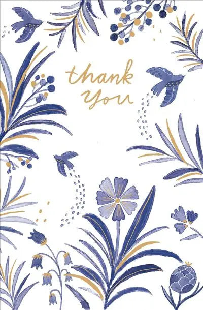 Thank You Card - Swallows & Flowers UK Greetings