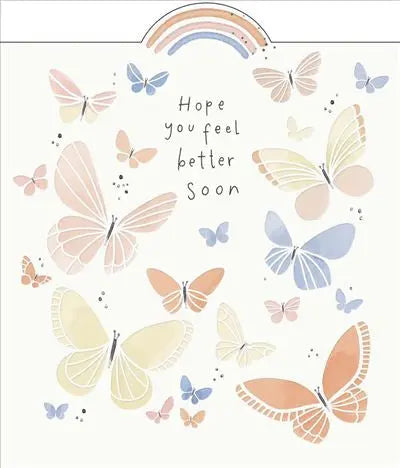 Get Well Card - Butterflies UK Greetings