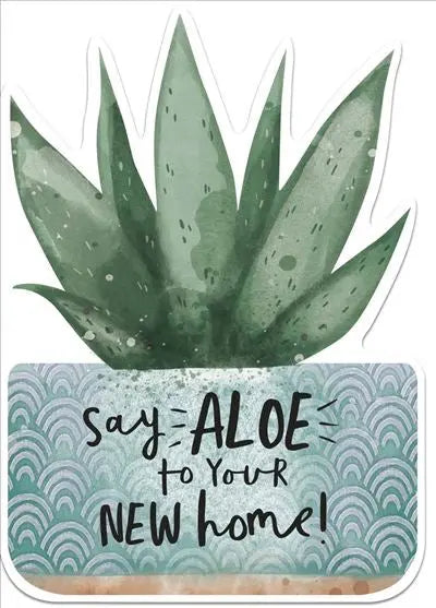 New Home Card - Aloe Plant In Pot UK Greetings