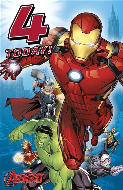 Birthday Card - Age 4th, Avengers UK Greetings