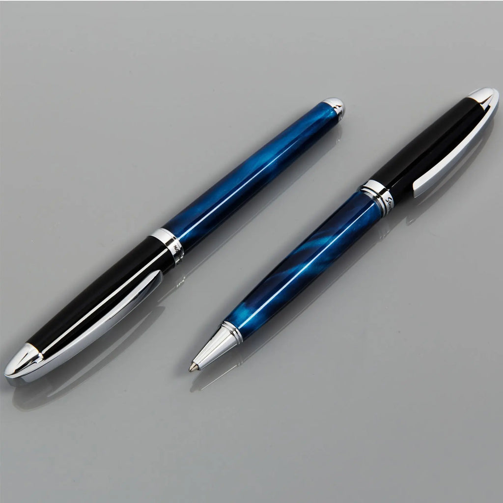 Stratton Rollerball & Ballpoint Pen Set - Blue & Black Widdop & Co