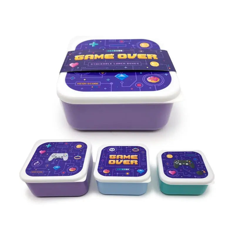 Game Over Set Of 3 Lunch Boxes Puckator