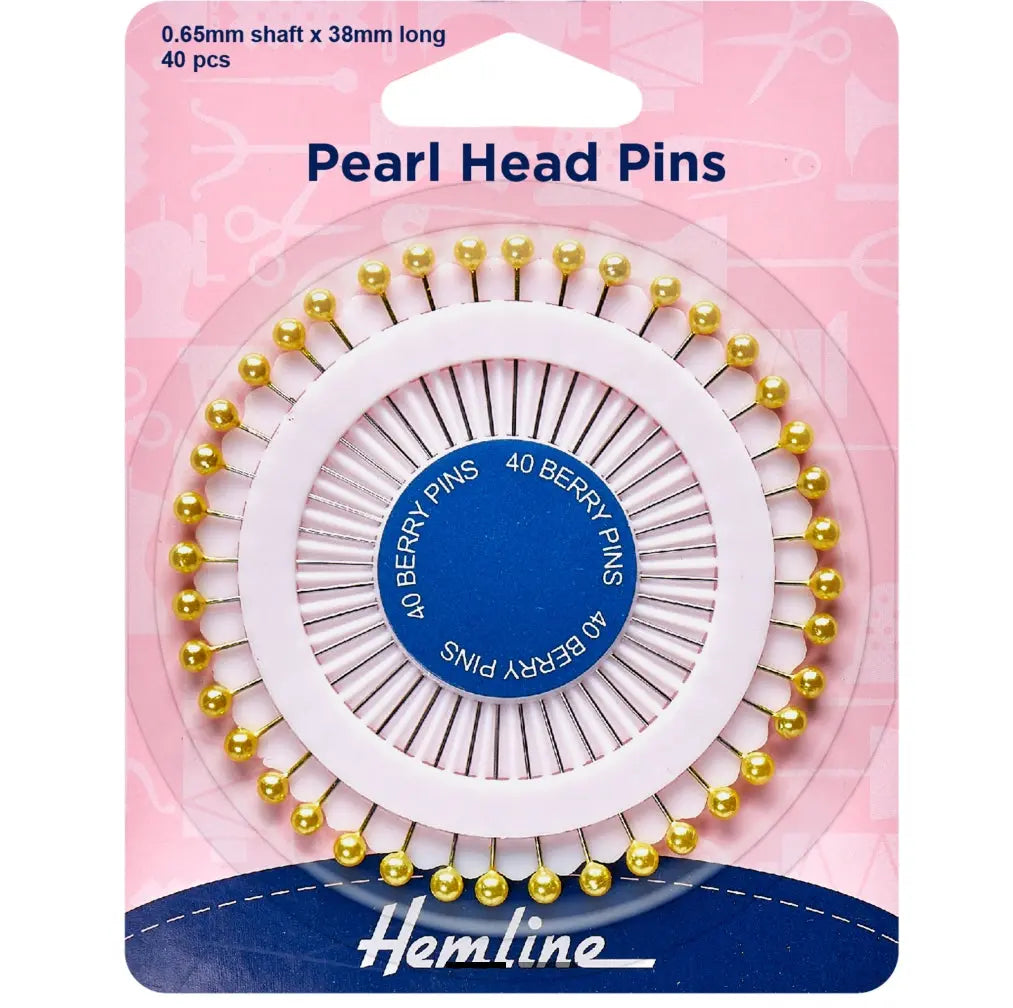 Pins - Pearl Head, Assorted 38mm Gold Groves & Banks