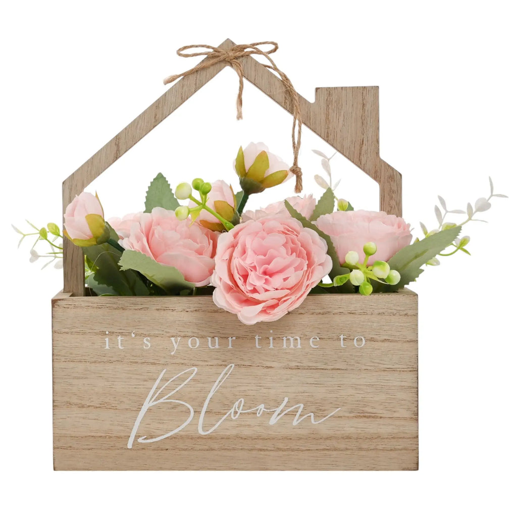 Wooden House Planter, Its Your Time To Bloom Widdop & Co