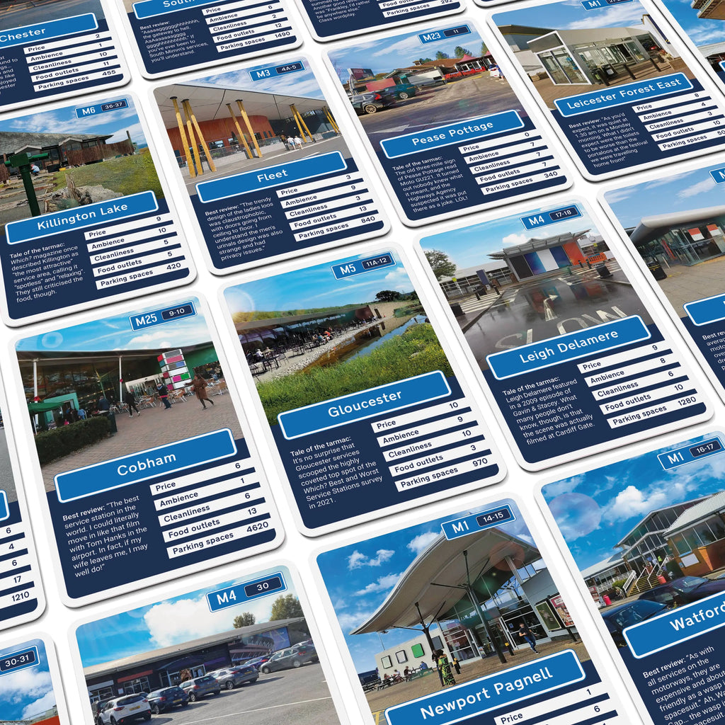 Motorway Service Stations Card Game Bubblegum Stuff UK