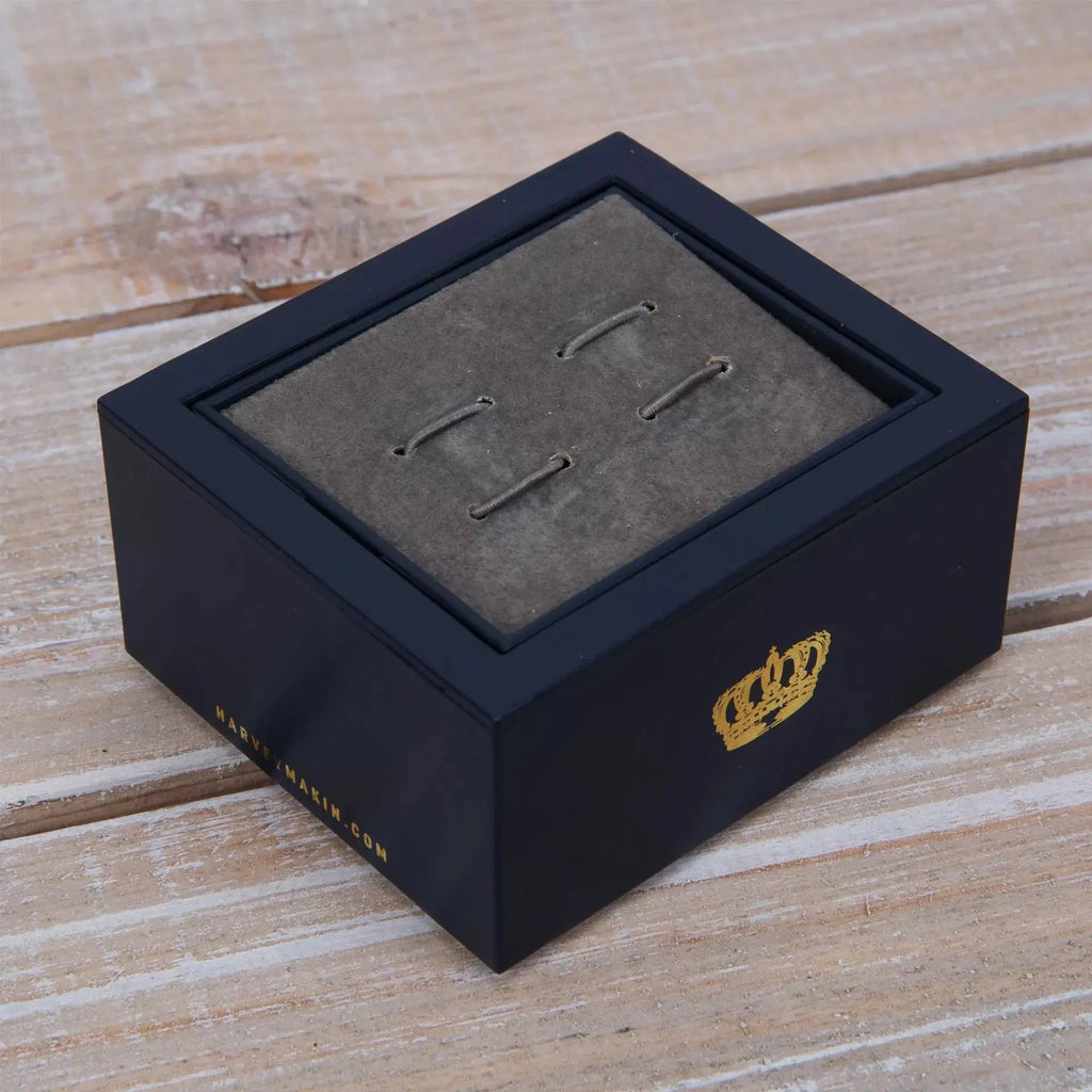 Harvey Makin Cufflinks - Plain with Diamantes Widdop & Co