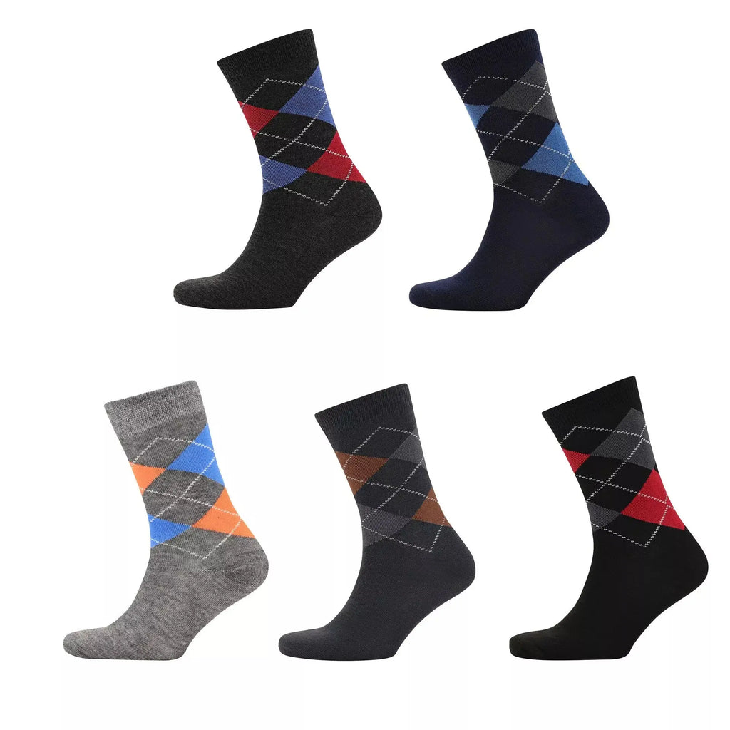 Mad Man - Bright Argyle Boxed Socks Widdop & Co