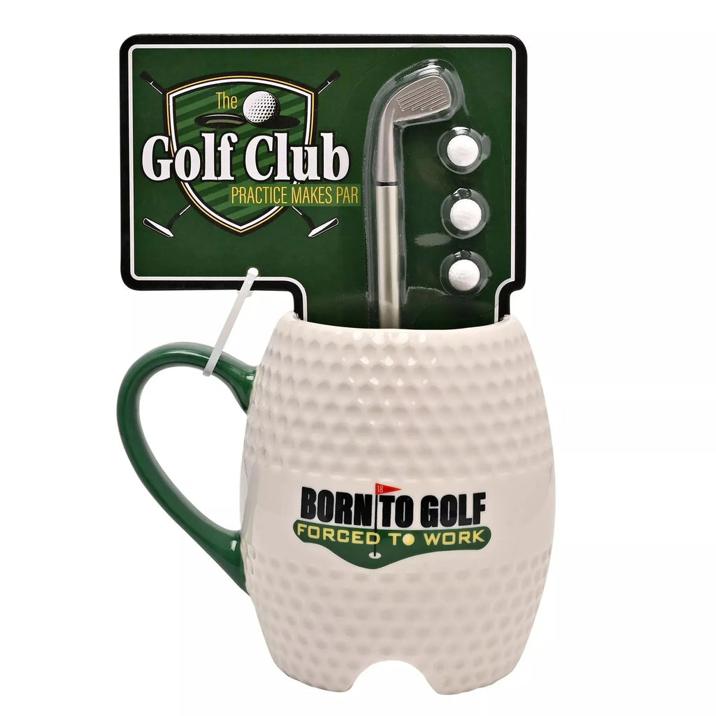 Harvey Makin - Golf Ball Mug & Putter Pen, Set Born To Golf Widdop & Co