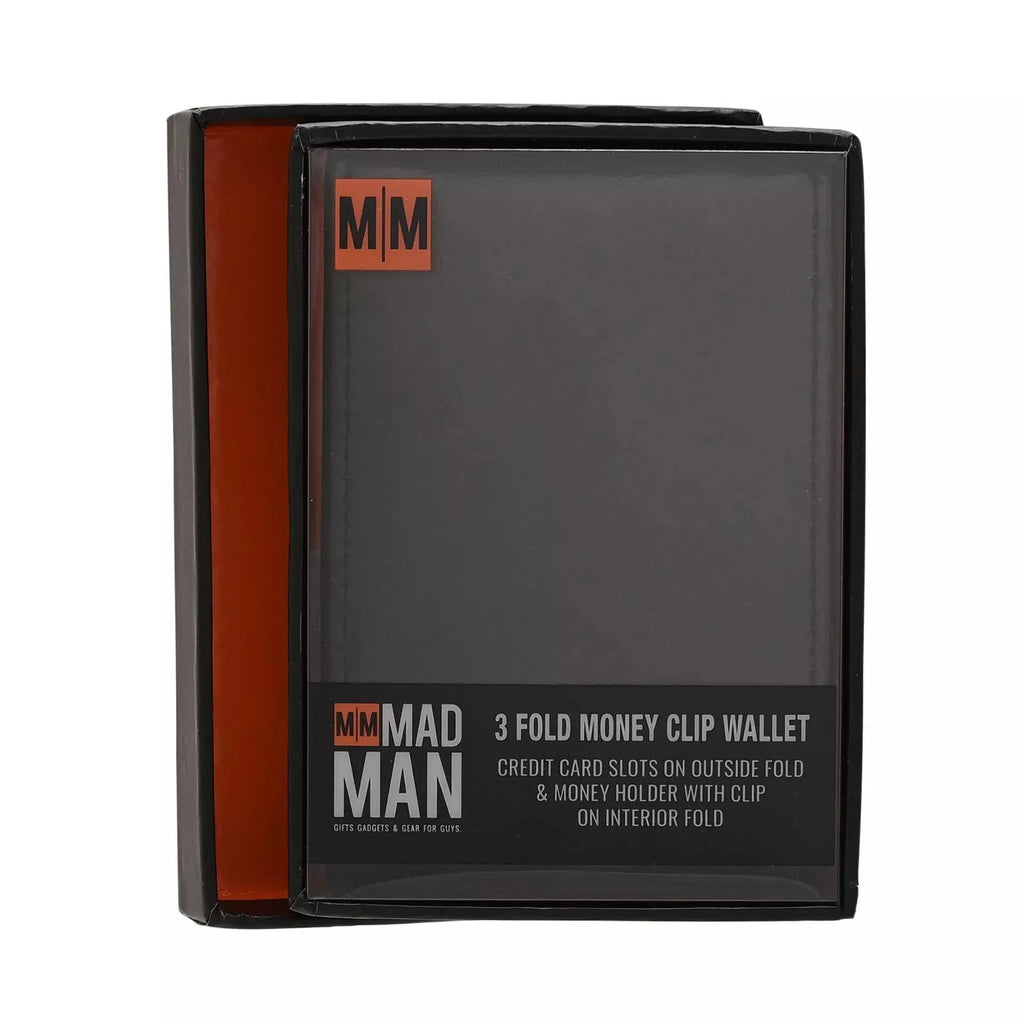 Mad Man - Black 3 Fold Money Clip Wallet Widdop & Co