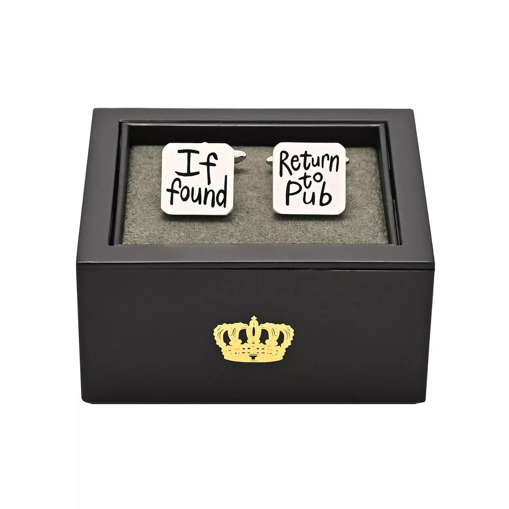 Harvey Makin Cufflinks - If Found Return To Pub Widdop & Co