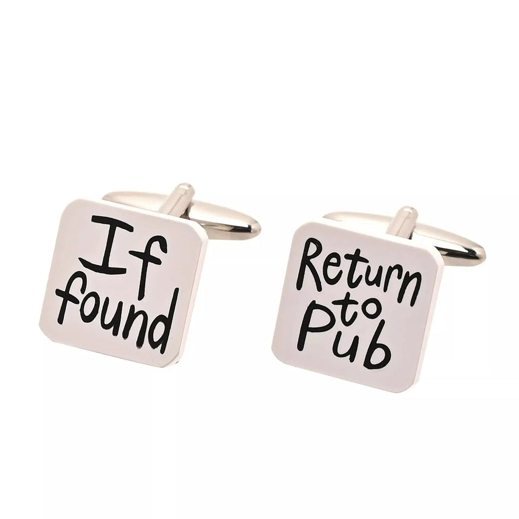 Harvey Makin Cufflinks - If Found Return To Pub Widdop & Co