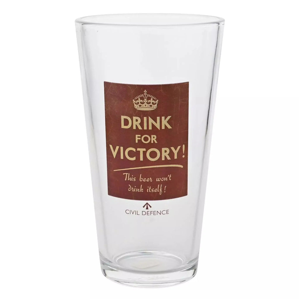 Civil Defence - Drink For Victory Pint Glass Widdop & Co