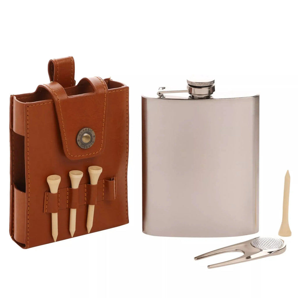 Harvey Makin - Golfers Hip Flask Gift Set Widdop & Co